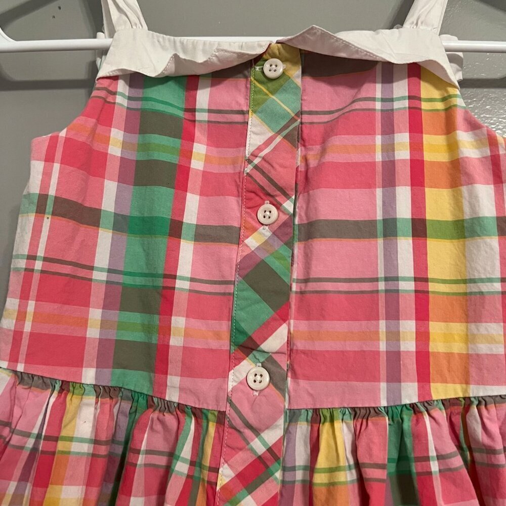 Janie and Jack Girl's Pink Plaid Spring Dress Size 5 - Picture 3 of 4